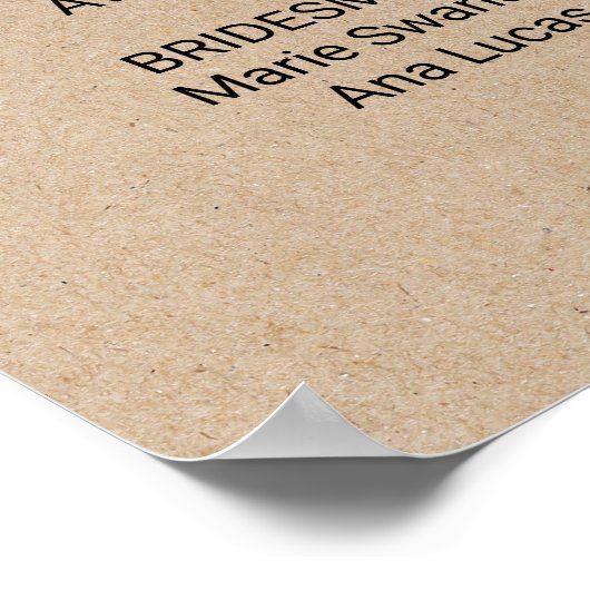 シンプルフェイククラフト書道結婚式 プログラム ポスター (角)