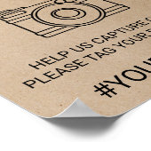 シンプルフェイククラフト書道Ohスナップサイン ポスター (角)