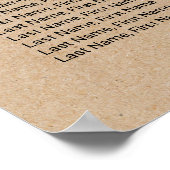 シンプルフェイククラフト表の結婚座席表 ポスター (角)