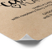 シンプルフェイクク結婚ラフトのケーキ風味のサイン ポスター (角)