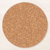 シンプルフェイクコルクのテクスチャ ラウンドペーパーコースター (正面)