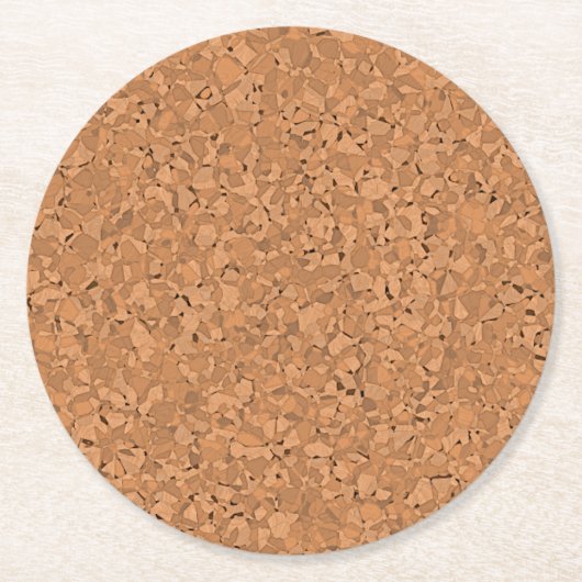 シンプルフェイクコルクのテクスチャ ラウンドペーパーコースター (正面)