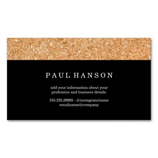 シンプルフェイクコルクプリント マグネット名刺 (正面)