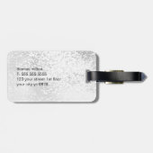 シンプルフェイクシルバーブラックはっきりしたモノグラム ラゲッジタグ (裏面横)