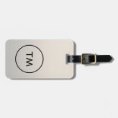 シンプルフェイクシルバーブラックはっきりしたモノグラム ラゲッジタグ (正面横)