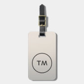 シンプルフェイクシルバーブラックはっきりしたモノグラム ラゲッジタグ (正面縦)