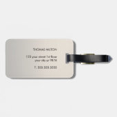 シンプルフェイクシルバーブラックはっきりしたモノグラム ラゲッジタグ (裏面横)