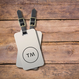 シンプルフェイクシルバーブラックはっきりしたモノグラム ラゲッジタグ