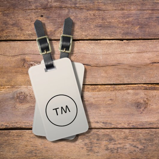 シンプルフェイクシルバーブラックはっきりしたモノグラム ラゲッジタグ