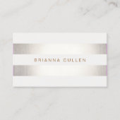 シンプルフェイクスタイリッシュ銀と白ストライプの 名刺 (正面)