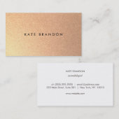 シンプルフェイクモダン金ゴールド美しいサロン 名刺 (正面/裏面)