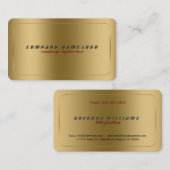 シンプルフェイクモダン金ゴールド金属デザイン2 名刺 (正面/裏面)