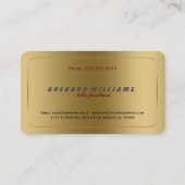 シンプルフェイクモダン金ゴールド金属デザイン2 名刺 (裏面)