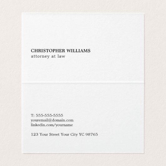 シンプルフェイク金エレガント属ストライプ折畳み事業 名刺 (内部フラット)