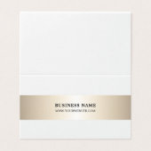 シンプルフェイク金エレガント属ストライプ折畳み事業 名刺 (外部フラット)