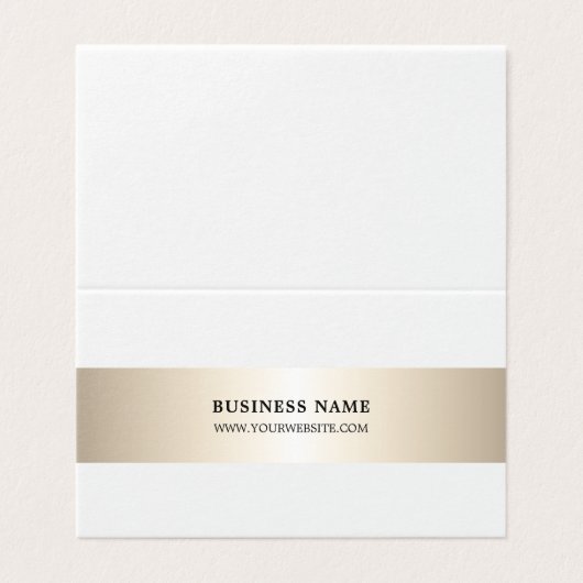 シンプルフェイク金エレガント属ストライプ折畳み事業 名刺 (外部フラット)