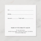 シンプルフェイク金ゴールドエレガントフローラ贈与証明書 割引カード (裏面)