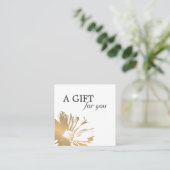 シンプルフェイク金ゴールドエレガントフローラ贈与証明書 割引カード (スタンド正面)