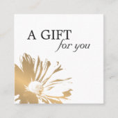 シンプルフェイク金ゴールドエレガントフローラ贈与証明書 割引カード (正面)