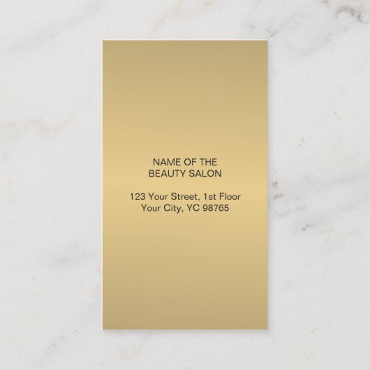 シンプルフェイク金ゴールドエレガント黒シザーヘアスタイル 名刺 (裏面)