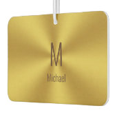 シンプルフェイク金ゴールド名とモノグラム カーエアーフレッシュナー (左)