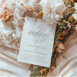 シンプルフェイク金ゴールド書結婚の概要 招待状