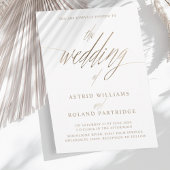 シンプルフェイク金ゴールド書結婚の概要 招待状