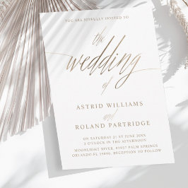 シンプルフェイク金ゴールド書結婚の概要 招待状