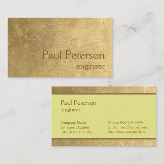 シンプルフェイク金属真鍮 名刺 (正面/裏面)