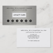 シンプルフェイク銀の顧客ロイヤリティパンチカード ロイヤリティカード (正面/裏面)