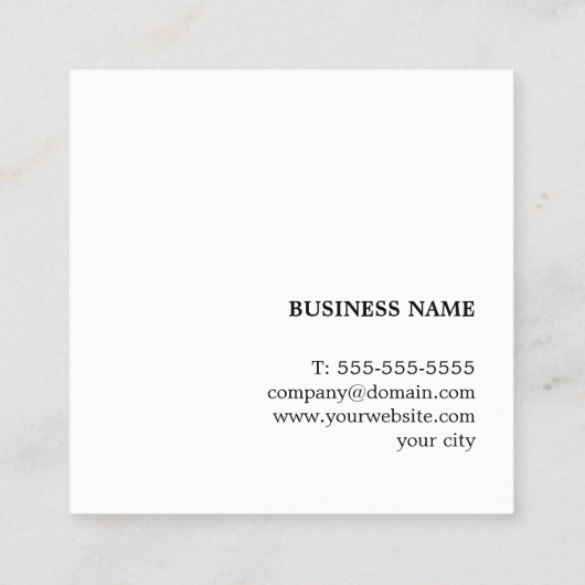 シンプルフェイク青エレガント金ゴールドストライプコンサルタント スクエア名刺 (裏面)