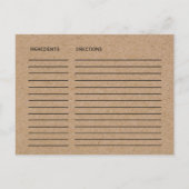 シンプルフェイクKraftブライダルシャワーレシピカード ポストカード (裏面)