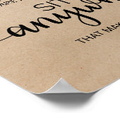 シンプルフェイクKraft書道どこにでも座るサイン ポスター (角)