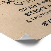 シンプルフェイクKraft書道セルフィー駅標識 ポスター (角)