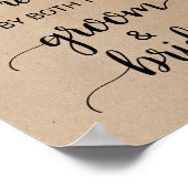 シンプルフェイクKraft書道座席標識を選ぶ ポスター (角)