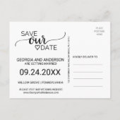 シンプルフェイクKraft書道救の日付 案内ポストカード (裏面)