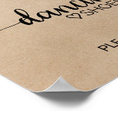 シンプルフェイクKraft書道踊りシューズサイン ポスター (角)