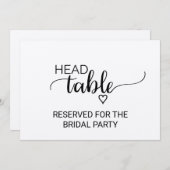 シンプルフェイクKraft結婚のヘッドテーブル記号 招待状 (正面/裏面)