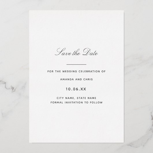 シンプルフェイクVellumエレガント Scriptフォトバラ金ゴールド 箔招待状 (裏面)