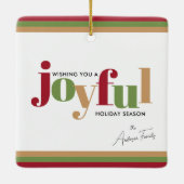 シンプルフェスティバルうれしそうなクリスマス セラミックオーナメント (裏面)