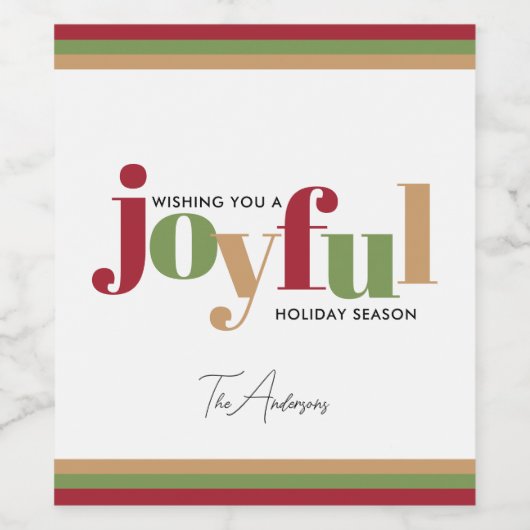 シンプルフェスティバルうれしそうなクリスマス ワインラベル (シングルラベル)