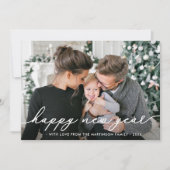 シンプルフェスティバルとドットHappy New Year写真 シーズンカード (正面)