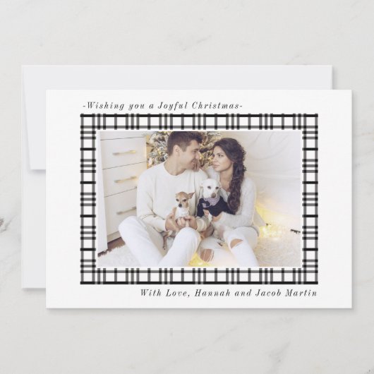 シンプルフェスティバルのプ素朴ライド写真クリスマス シーズンカード (正面)