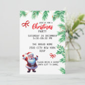 シンプルフェスティバルサンタノードクリスマス招待状 招待状 (スタンド正面)