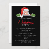 シンプルフェスティバルサンタ招待状モダン 招待状 (正面/裏面)