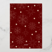 シンプルフェスティバルダーク赤と金ゴールド鹿エレガントクリスマス 箔招待状 (裏面)