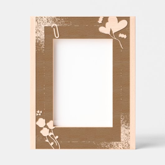 シンプルフェミニンハート縁ど枠 レーザー彫刻フレーム (正面)