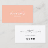 シンプルフェミニンピーチ美しい 名刺 (正面/裏面)