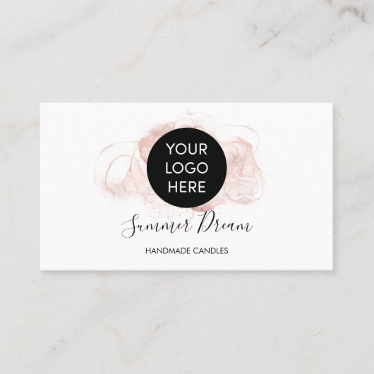 シンプルフェミニンモダンエレガントシックQRコード 名刺 (正面)