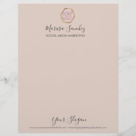 シンプルフェミニンScript Name Your Logo Letterhead レターヘッド